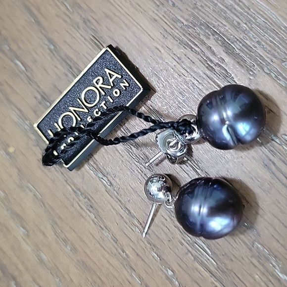 Honora Baroque Black,White,grey fresh water Pearl 3 piece Jewelry Set. - Picture 4 of 7